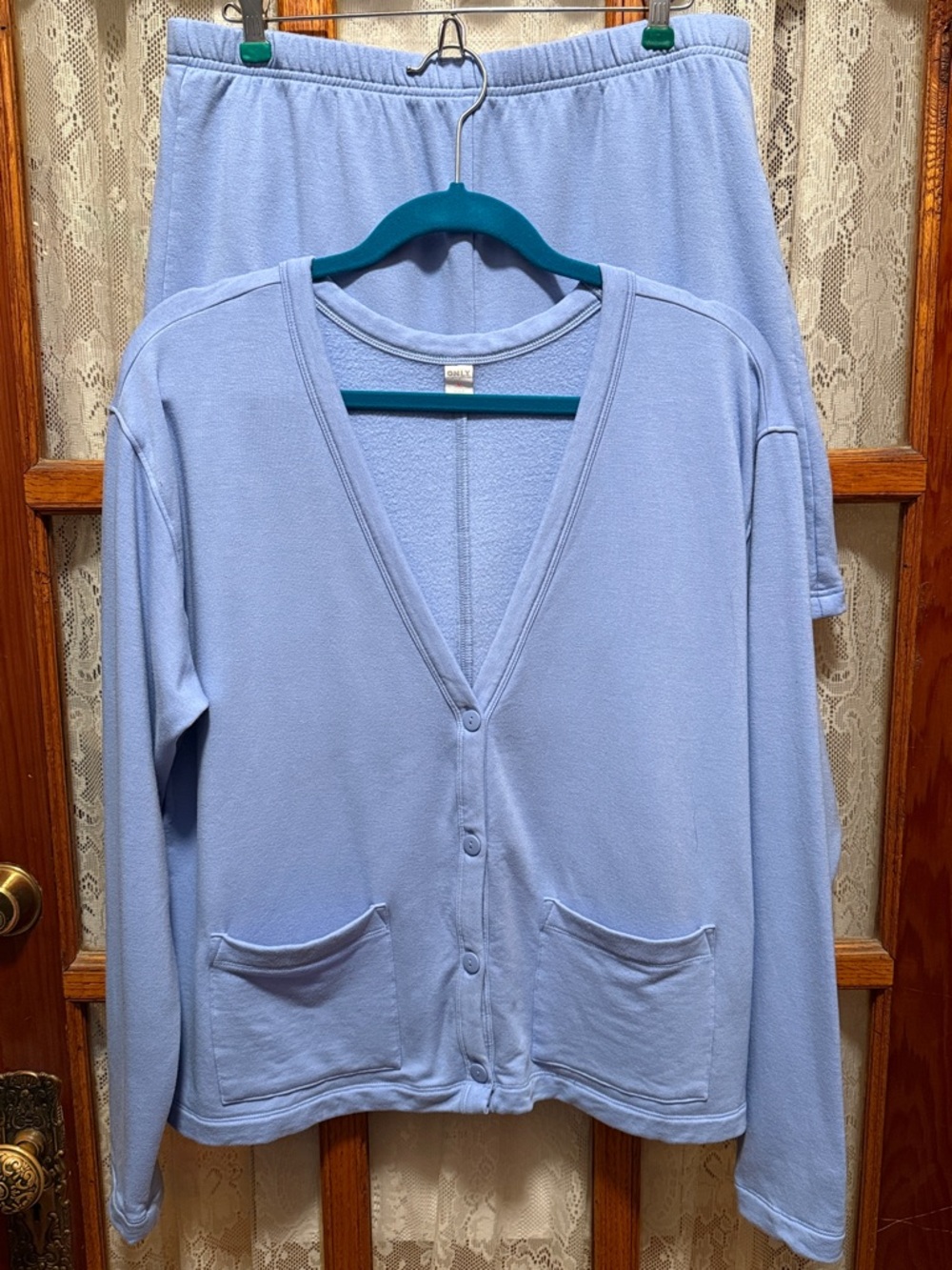 Old Navy Light Blue Women's Lounge Cardigan Shorts Set